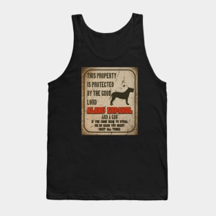 Alano Espanol Silhouette Vintage Humorous Guard Dog Warning Sign Tank Top